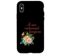 I Am Redeemed and Forgiven - Floral Christian Faith Case for iPhone X/XS
