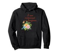 I Am Redeemed and Forgiven - Floral Christian Faith Pullover Hoodie