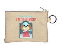 I Am Returning to The Ship Alien Faded Art Key Chain Coin Purse Beige