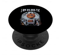 I Am Ro Boo Tic Funny Pumpkin Robot Halloween Spooky PopSockets Adhesive PopGrip