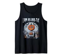 I Am Ro Boo Tic Funny Pumpkin Robot Halloween Spooky Tank Top
