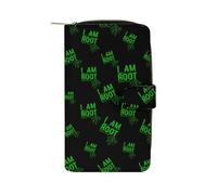 I Am Root Long Zippered Pouch Slim Clutch Organizer Purse Money and Credit Card Holder for Men Women