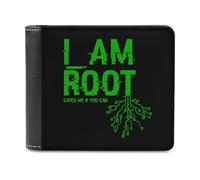 I Am Root Printed Bifold Wallet with Hidden Compartments Pocket Money and Credit Card Holder for Men Women