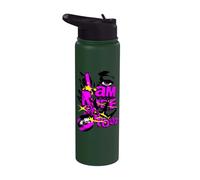 I Am Rude Rebellious Hot Pink Retro Typography Stainless Steel Insulated Water Bottle