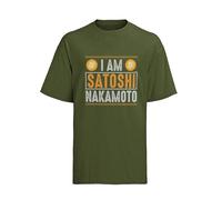 I Am Satoshi Nakamoto Bitcoin - Crypto - Funny Graphic Men's T-Shirt - Casual Printed Tee - Great Gift for Dad, Husband or Brother - Green - XL