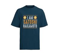 I Am Satoshi Nakamoto Bitcoin - Crypto - Funny Graphic Men's T-Shirt - Casual Printed Tee - Great Gift for Dad, Husband or Brother - Blue - XL