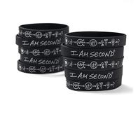 I Am Second 3 Circles 10-Pack Regular/Adult Black Silicone Wristbands