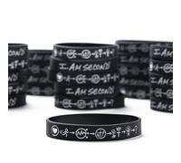 I Am Second 3 Circles 25-Pack Regular/Adult Black Silicone Wristbands