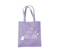 I am Secretly a Unicorn Tote Bag - lavender purple One Size