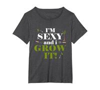 I am Sexy and I Grow it T-Shirt, Women's Plus, Dark Heather Grey, 4X