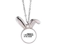 I Am Small In The Dream Art Deco Fashion Rabbit Necklace Pendant Bunny Animal Jewelry Gift
