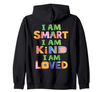 I Am Smart Kind Loved Positive Mindset Kindness Positivity Zip Hoodie