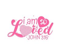 i am so Loved Happy Valentine Day Quotes Mug Design Wall Decals 34x63.9cm Removable Without Leaving Glue Pink