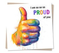 I Am So Proud of You Card for a Loved One - Congratulations, Well Wishes, Proud, Pride - Thumbs Up, Celebrations - Proud Card For Friend, Best Friend, Partner, Relative, Colleague, Other