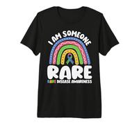 I Am Someone Rare Rainbow Zebra Ribbon Rare Disease Day Premium T-Shirt