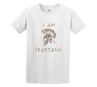I Am Spartacus Round Collar Slim Painting Tooling Style T-Shirt White L