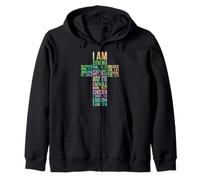 I Am Strong Inspirational Christian Message for Faithful Zip Hoodie