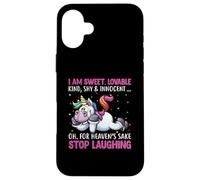 I Am Sweet Lovable Kind Shy & Innocent Oh For Heaven's Sake Case for iPhone 16 Plus