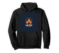 I Am That I Am: Empowering Flame of Self-Affirmation Pullover Hoodie, Adult Unisex, Black, XL