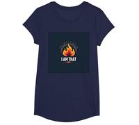 I Am That I Am: Empowering Flame of Self-Affirmation T-Shirt, Girls, Navy, Small