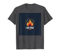 I Am That I Am: Empowering Flame of Self-Affirmation T-Shirt, Men, Dark Heather Grey, 3XL
