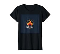 I Am That I Am: Empowering Flame of Self-Affirmation T-Shirt, Women, Black, M