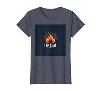 I Am That I Am: Empowering Flame of Self-Affirmation T-Shirt, Women, Heather Blue, XL