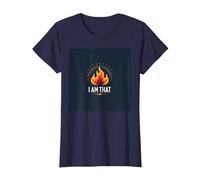 I Am That I Am: Empowering Flame of Self-Affirmation T-Shirt, Women, Navy, XL