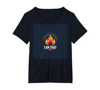 I Am That I Am: Empowering Flame of Self-Affirmation T-Shirt, Women's Plus, Black, 5X