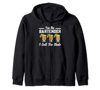 I Am The Bartender I Call Shots Bartender Zip Hoodie
