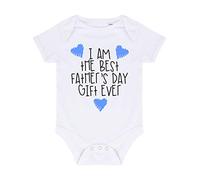 I am The Best Father's Day Gift Ever (Blue Scribble Hearts) [FD19] Baby Grow Vest, 0-3 Months, White