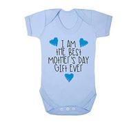 I am The Best Mother's Day Gift Ever (Blue Scribble Hearts) [MD19] Baby Grow Vest, 6-12 Months, Pastel Blue