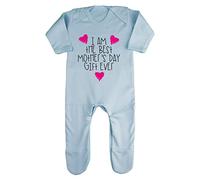 I am The Best Mother's Day Gift Ever (Pink Scribble Hearts) [MMD19] Baby Romper Jumpsuit with feet, 0-3 Months, Pastel Blue