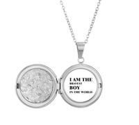 I Am The Bravest Boy Art Deco Fashion Locket Necklace Hold Picture Jewelry Birthday Gift