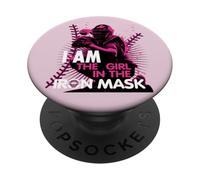 I Am The Girl In The Iron Mask Softball Catcher PopSockets Adhesive PopGrip