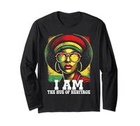I Am The Hue Of Heritage Black Afro Empowerment Pride Women Long Sleeve T-Shirt