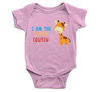 I Am The Little Cousin Babygrow 0-3m Pink Cute Sweet Body Suit Present Gift Giraffe Animal