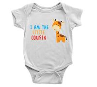 I Am The Little Cousin Babygrow 3-6m White Cute Sweet Body Suit Present Gift Giraffe Animal