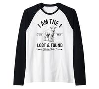 I Am The Lost and Found Christian Lamb Bible Verse Faith Art Raglan Baseball Tee