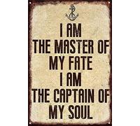 I Am The Master Of My Fate I Am The Captain Of My Soul Iron Poster Painting Tin Sign Vintage Wall Decor For Cafe Bar Pub Home Beer Decoration Crafts 5.5x8 Inch