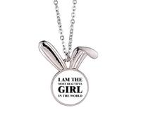 I Am The Most Beautiful Girl Rabbit Necklace Pendant Bunny Animal Jewelry Gift