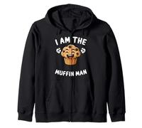 I Am The Muffin Man Baker Humor Cheerful Cooks Zip Hoodie