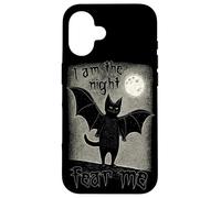 I Am The Night Fear Me Cute Black Cat Bat Punk Goth Grunge Case for iPhone 16