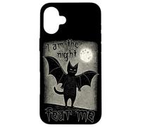 I Am The Night Fear Me Cute Black Cat Bat Punk Goth Grunge Case for iPhone 16 Plus