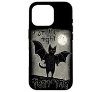 I Am The Night Fear Me Cute Black Cat Bat Punk Goth Grunge Case for iPhone 16 Pro