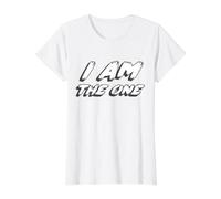 I Am The One | Confident Confidence Number Value Graphic T-Shirt, Women, White, L