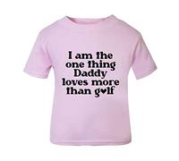 I am The one Thing Daddy Loves More Than Golf [BBY6] Short Sleeve Cotton Toddler t Shirt, 3-4 Years, Pastel Pink