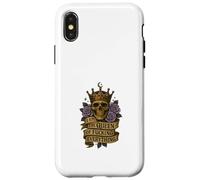 I Am the Queen of Fucking Everything Skull Floral Rock Roll Case for iPhone X/XS