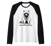 I am The Raccoon Whisperer - Funny Trash Panda Design Raglan Baseball Tee