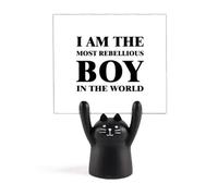 I Am The Rebellious Boy Art Deco Fashion Memo Holder Cartoon Black Cat Stand Decoration